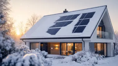solar panels in winter