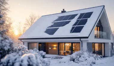 solar panels in winter