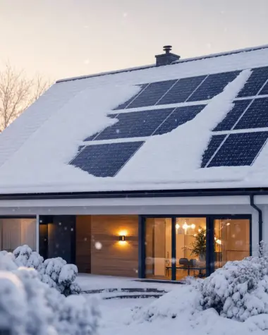 solar panels in winter